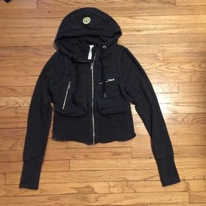 Lululemon gray hooded crop sweatshirt - sz 6